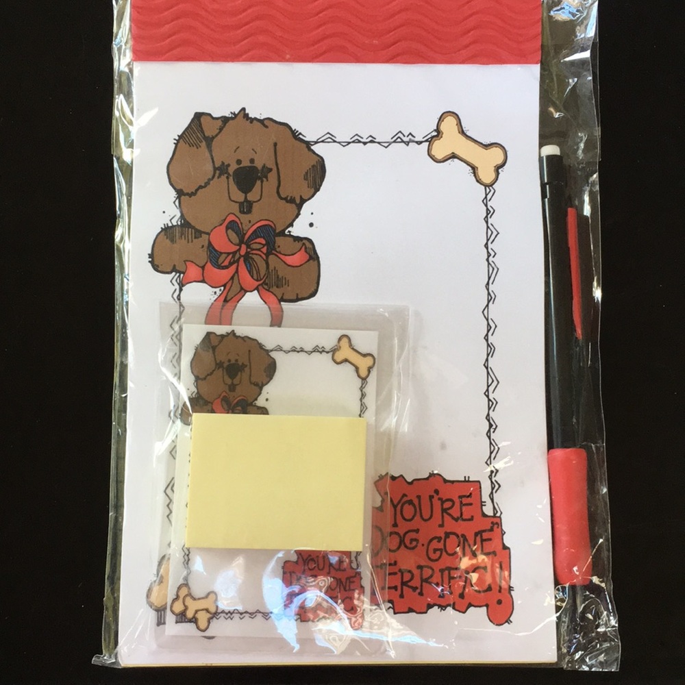 “You’re dog gone terrific” pad and post it set